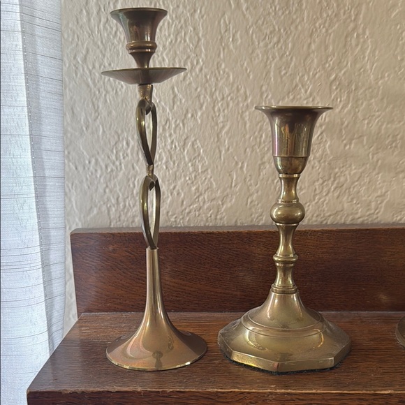 Vintage Elegant Brass Heart Candlestick & Candlestick Holder - Picture 4 of 5